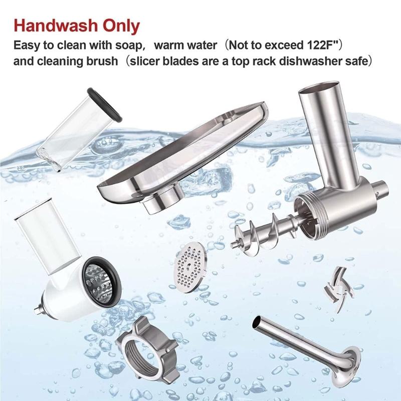 Multifunctional Food Processing Attachment Sausage Filling Tubes Grinding Plates Meat Grinder Attachment for Mixers