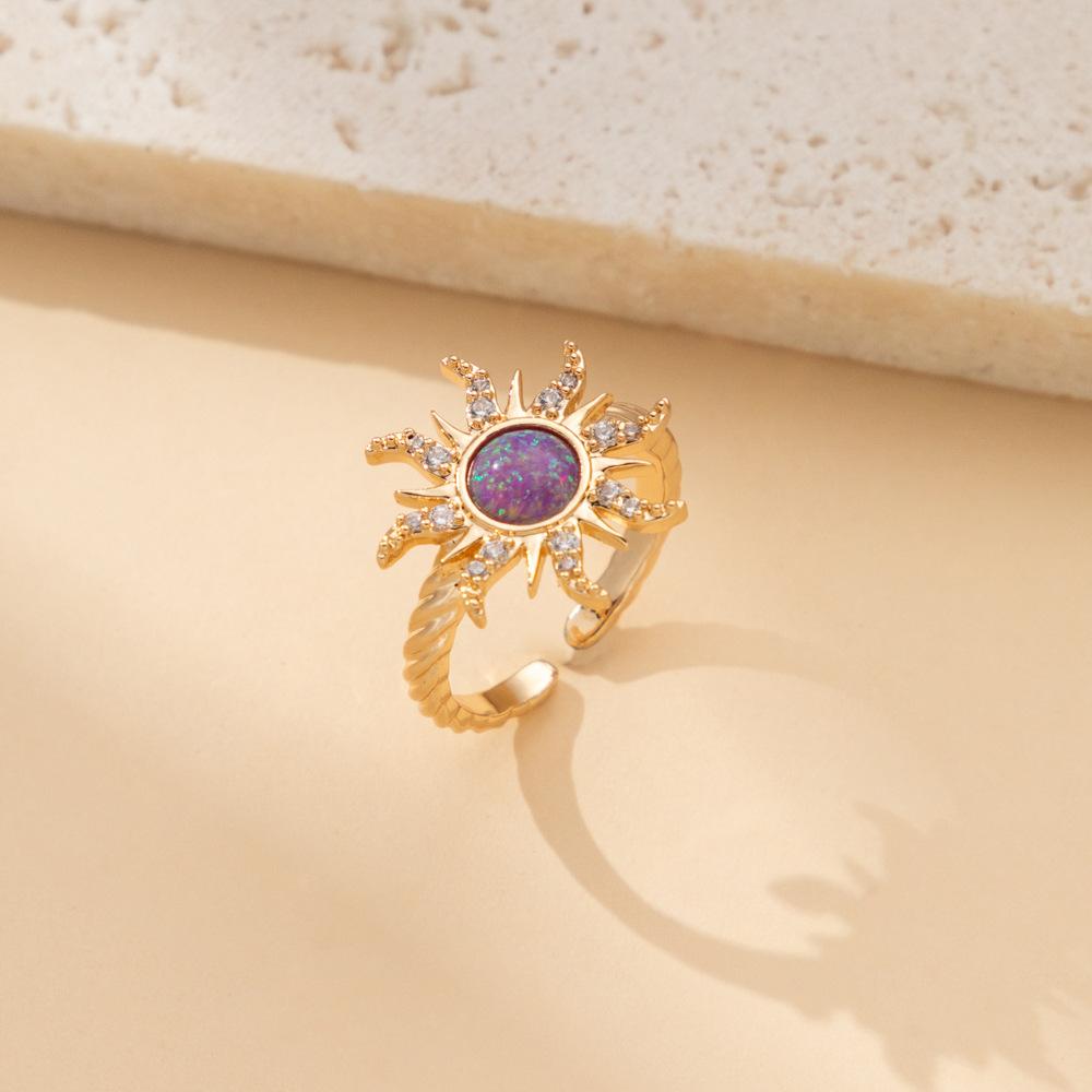

Zicron Delicate Necklace With Copper Accents And Eyecatching Star Shapes For Women Purple Zircon Ring Gold