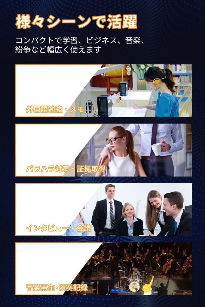 OSKOE Professional 64GB IC Recorder 3072kbps Recording Dual Noise Cancellation Up To 100 Hours of Continuous Recording Stereo Mic Recording Password