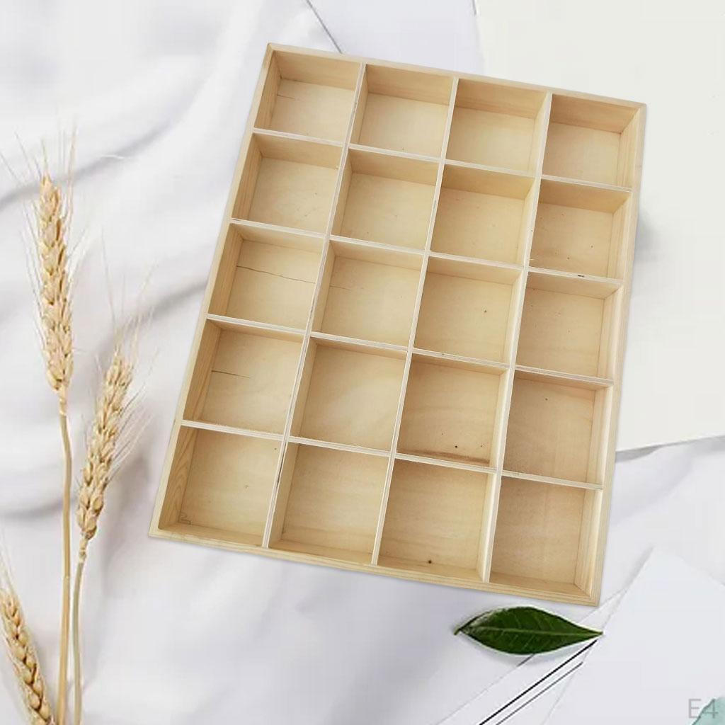 Grocery Storage Wooden 12 Grids Organizer Retro Divided Compartments Pastoral Lattice Display Case