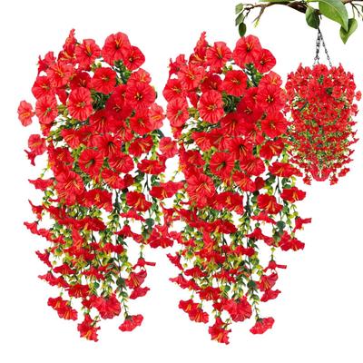 Kunstmatige hangbloemen, zijden petunia's, nepbloemen, UV-bestendige hangplanten voor buiten, bruiloft, huis en tuindecoratie.