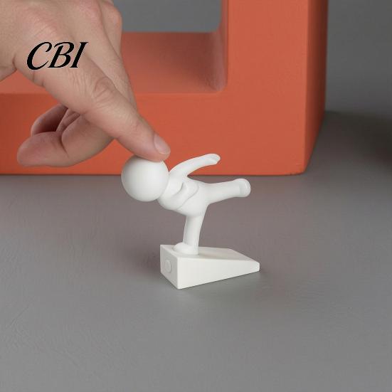 Humanoid Doorstop Burr-free Doorstop, 3D Printed Stable Door Stop, One-Piece Molding Heavy Base Stopper, Kicking Man Design Protects Walls Furniture