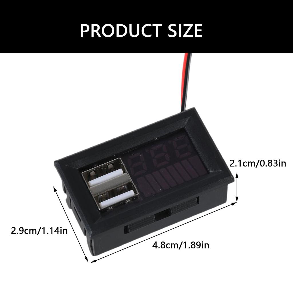 LED Digital Display Voltmeter Battery Tester Panel Voltage Tester Monitors for DC12V Car Motorcycles Mini Voltage Meter