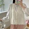 Autumn Sweater Vest Women Beaded Preppy Style Thin Sleeveless Knit Cardigan Waistcoat