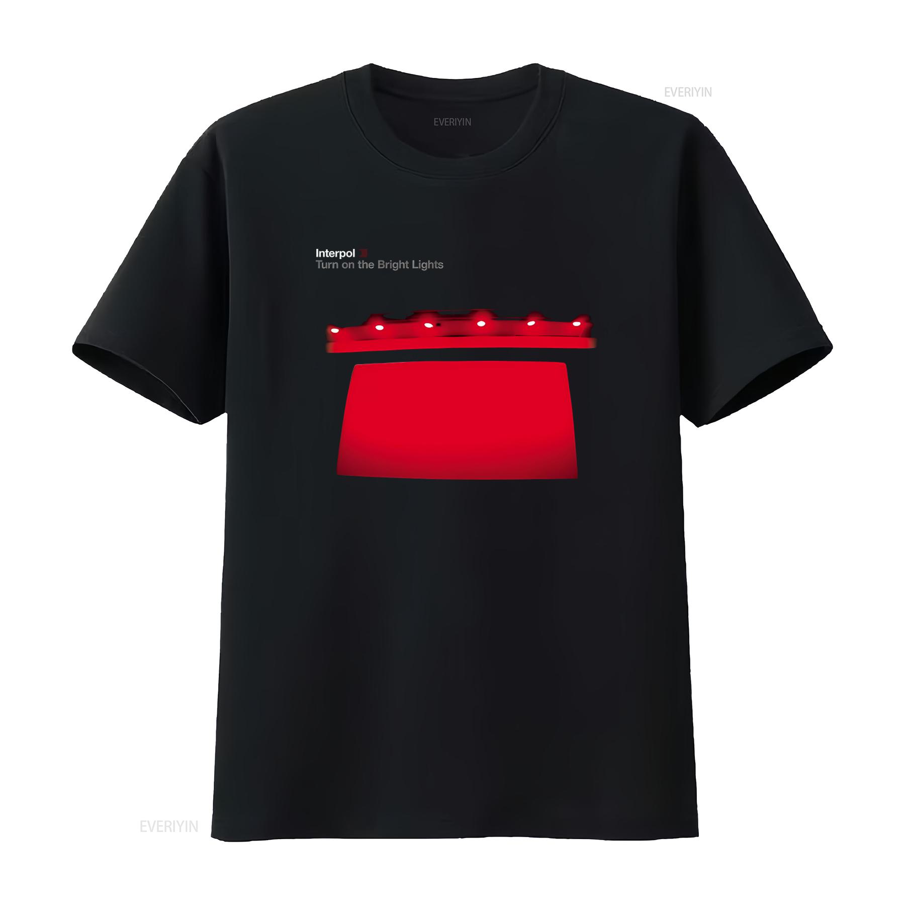 

Interpol Turn On The Bright Lights Band T Shirt for Soft Cotton vintage Washed graphic designer clothes Unisex 4XL