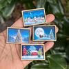 Mini Framed Christmas Pictures Wooden Xmas Scenes Decorations Miniature Framed Christmas Ornaments for Festive Decor DIY Craft