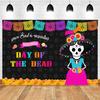 Day Of The Dead Photography Background Mexican Marigold Skull Backdrop Dress-Up Party Fiesta Banner Decoration For Photo Studio