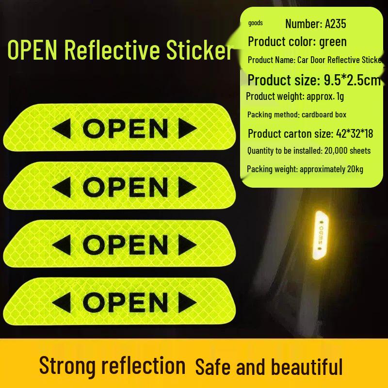 Multi-functional Waterproof Reflective Safety Stickers for Cars - Anti-collision Nighttime Visibility Strips