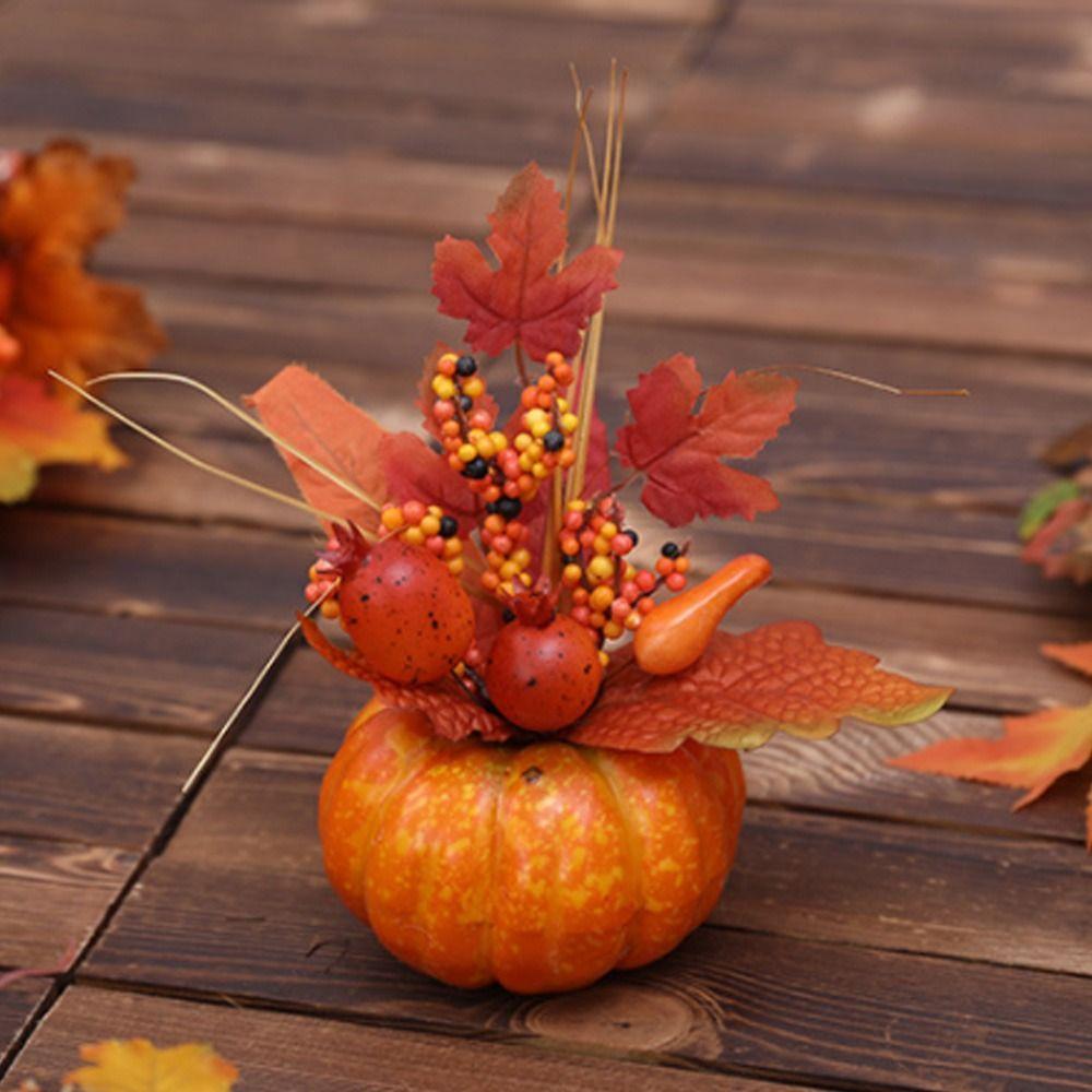 Sunflower Halloween Pumpkins Simulation Flowers Simulation Flower Pumpkins  Party Decor