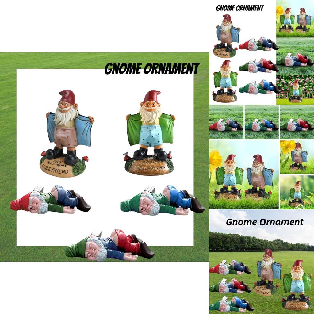 Whimsical Resin Garden Gnome Sculpture Outdoor Decor Dwarf Ornament