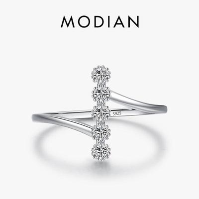MODIAN 925 Sterling Silver Fashion Delicate Finger Rings For Women Wedding Engagement Fine Jewelry