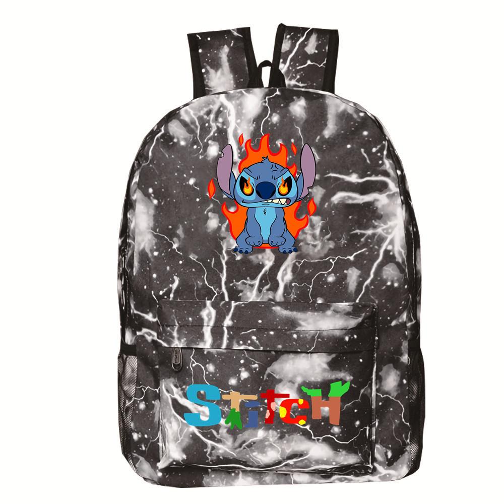 School Bag Cartoon Backpack Star Lightning School Bag Student Polyester Casual Printed Backpack Travel Bag