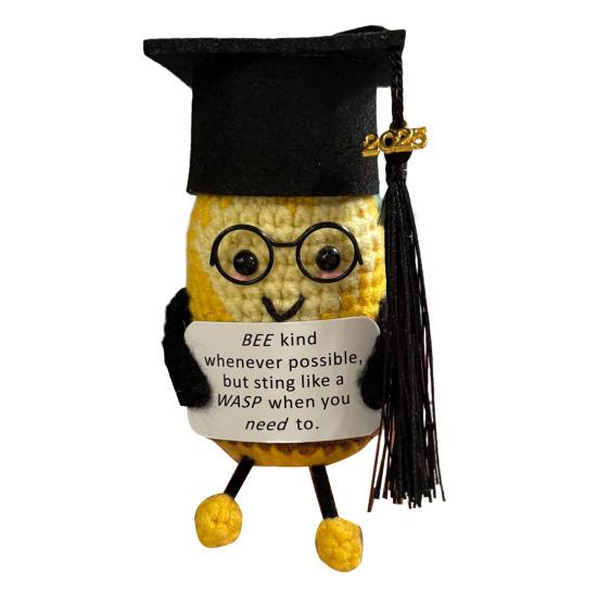 2025 Graduation Crochet Doll Handmade Pickle Vegetables with Graduation Cap Positive Crocheted Animals Keepsake Grad Gifts for Him Her