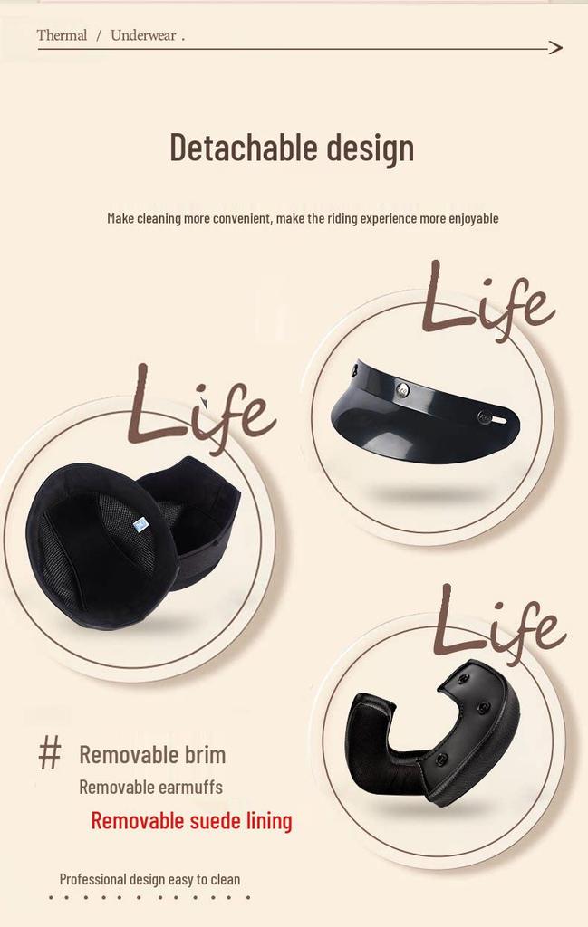 3C Certified Retro 3/4 Safety Helmet for Motorcycles & Electric Scooters – Unisex, All-Season