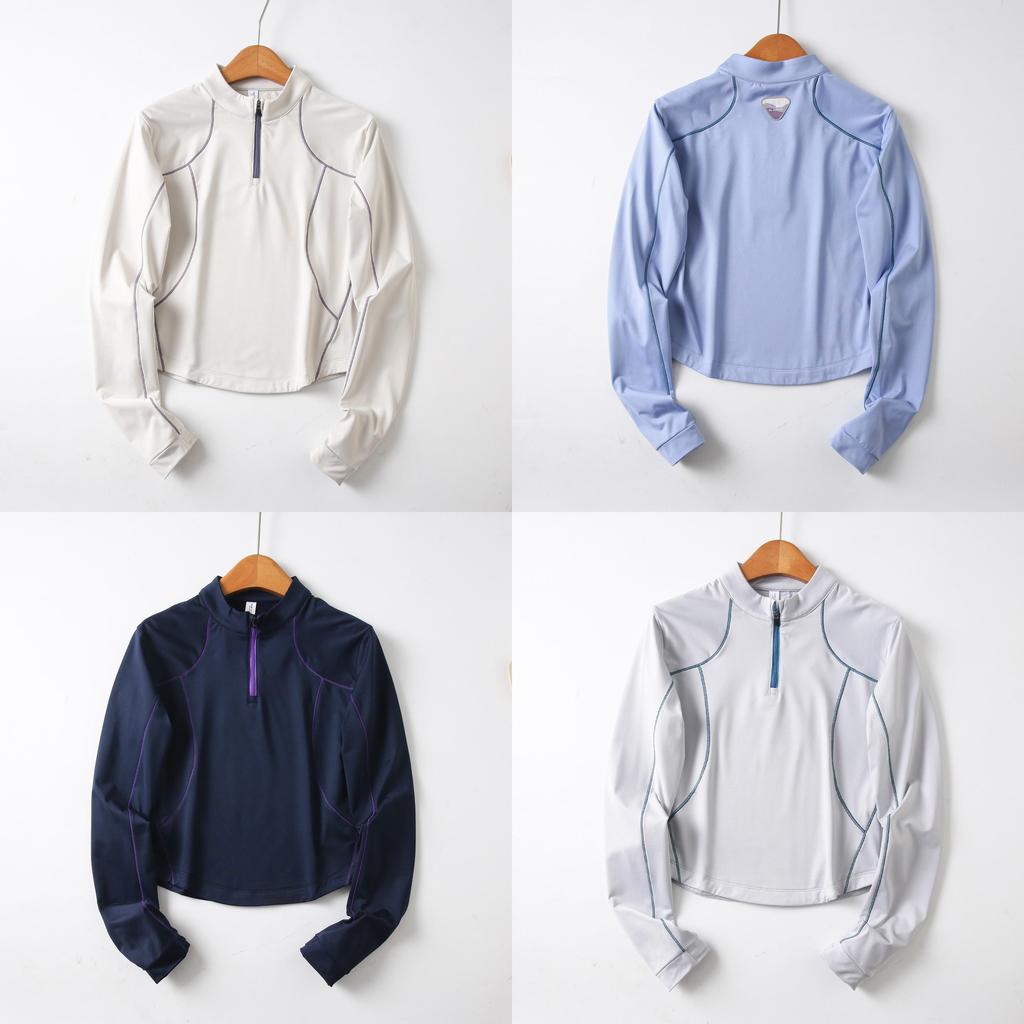 Outdoor Mountain Series T Shirt With Zipper Long Sleeve Slim Fit Quick Dry For Active Youth