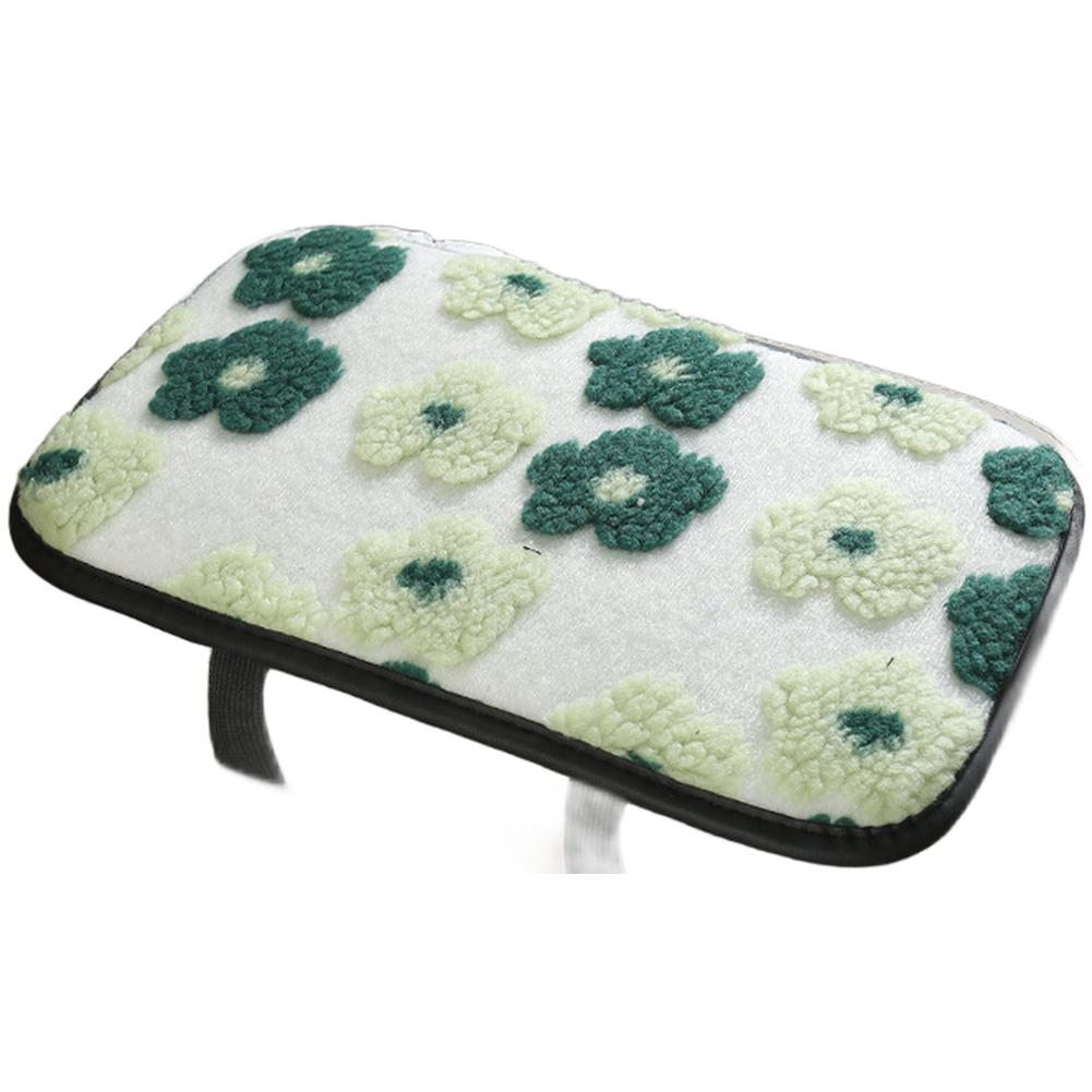 

Plush Winter Car Armrest Cover Plush Fleece Floral Decor Storage Pouch Car Armrest Cushion Dust-proof Cushion Cover