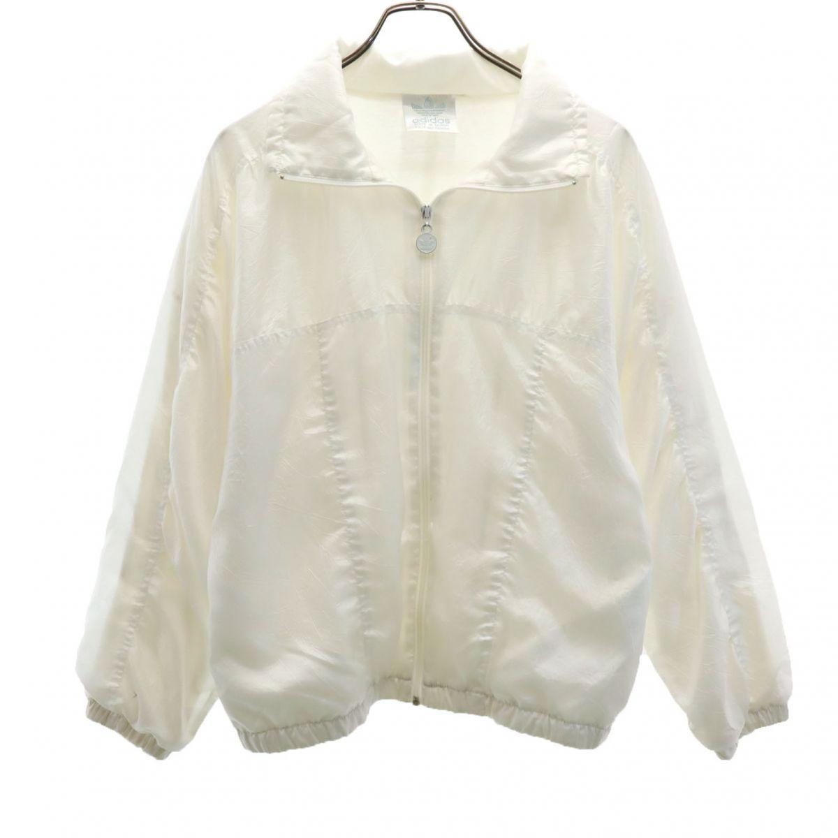 

adidas 80-е логотип Трилистник винтажная куртка на молнии белая мужская б/у