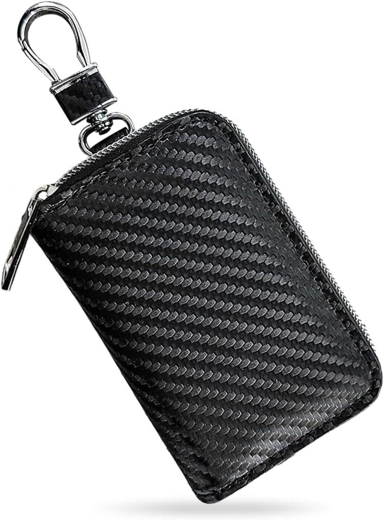 Carbon fiber car key protection case anti-theft cover for automatic keys with locks male universal key protection cover