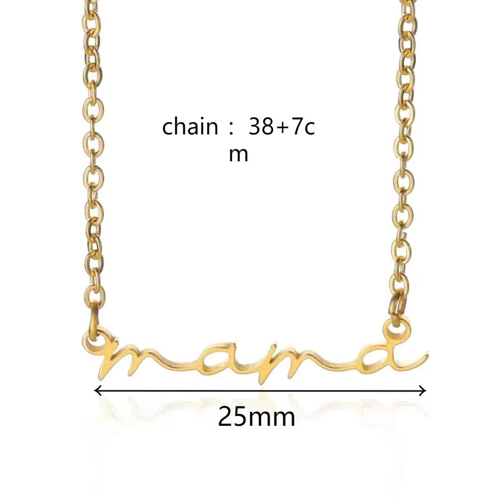 

Dainty Mama Necklace Gold Color Stainless Steel Waterproof Choker Mama Letters Nameplate Necklaces Jewelry Gift For Mom And Wife