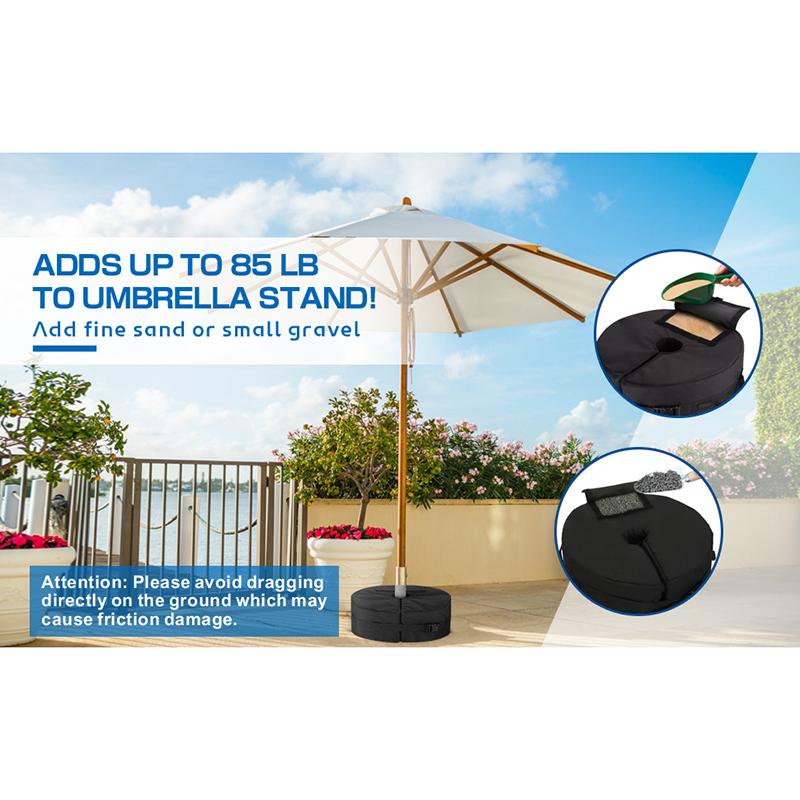 Outdoor Parasol Sand Weight Base, Windproof Fillable Sandbag for Patio Umbrella Fixing