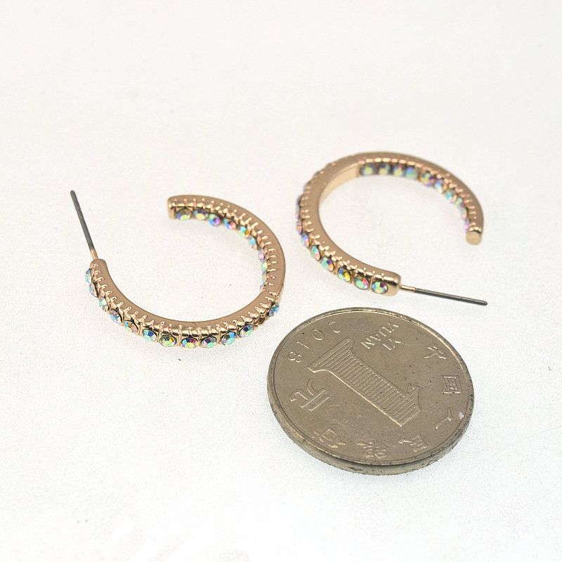 

Мода Экспорт Оригинальное Украшение Ожерелье Браслет Браслет Кольцо Заколки Серьги Серьги Серьги Женский 241223 Full Drill C- type Earrings