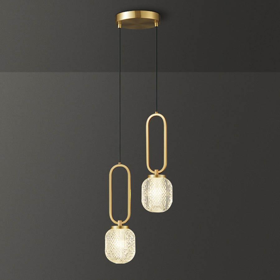 G9 Creative Copper LED Globe Restaurant Bar Pendant Light Acrylic Ball Study Bedside Hanging Lamp Kitchen Island Pendant Lamps