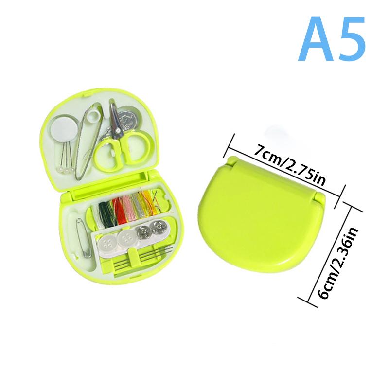 1Set Knöpfe Pins Aufbewahrungsboxen Nähkasten Haushalt Tragbarer Reise Mini Nähset Schere Fingerhut Nadelfäden Box Set