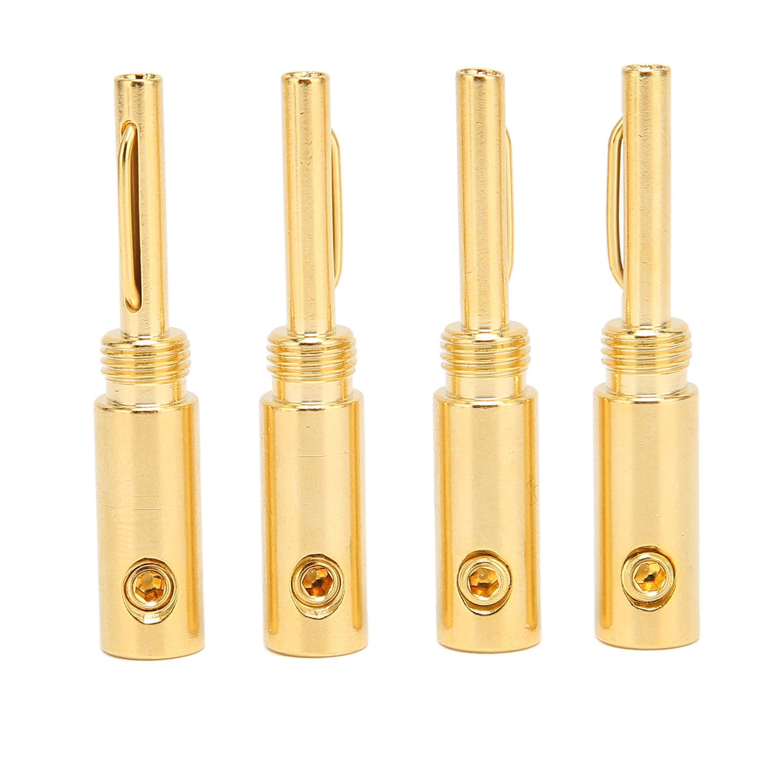 

4 шт. Банановые штекеры Позолоченные Открытый винт Разъем типа «банан» для усилителя и динамика для провода диаметром 4 мм