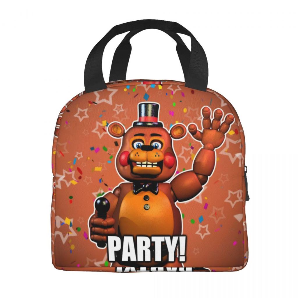 FNAF At Freddys Thermal Insulated Lunch Bag for School Portable Food Bag Thermal Cooler Food Box
