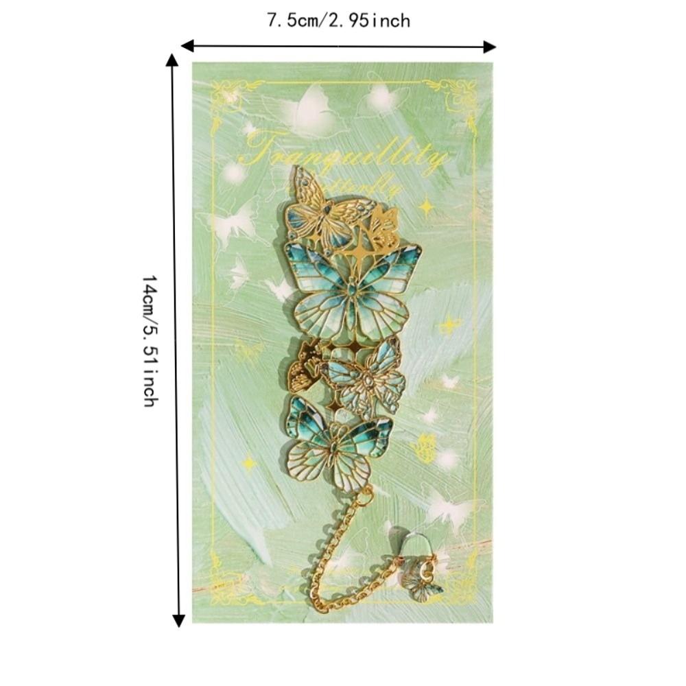 Creative Metal Butterfly Bookmark Chinese Style Decorative Bookmark Reading Accessory