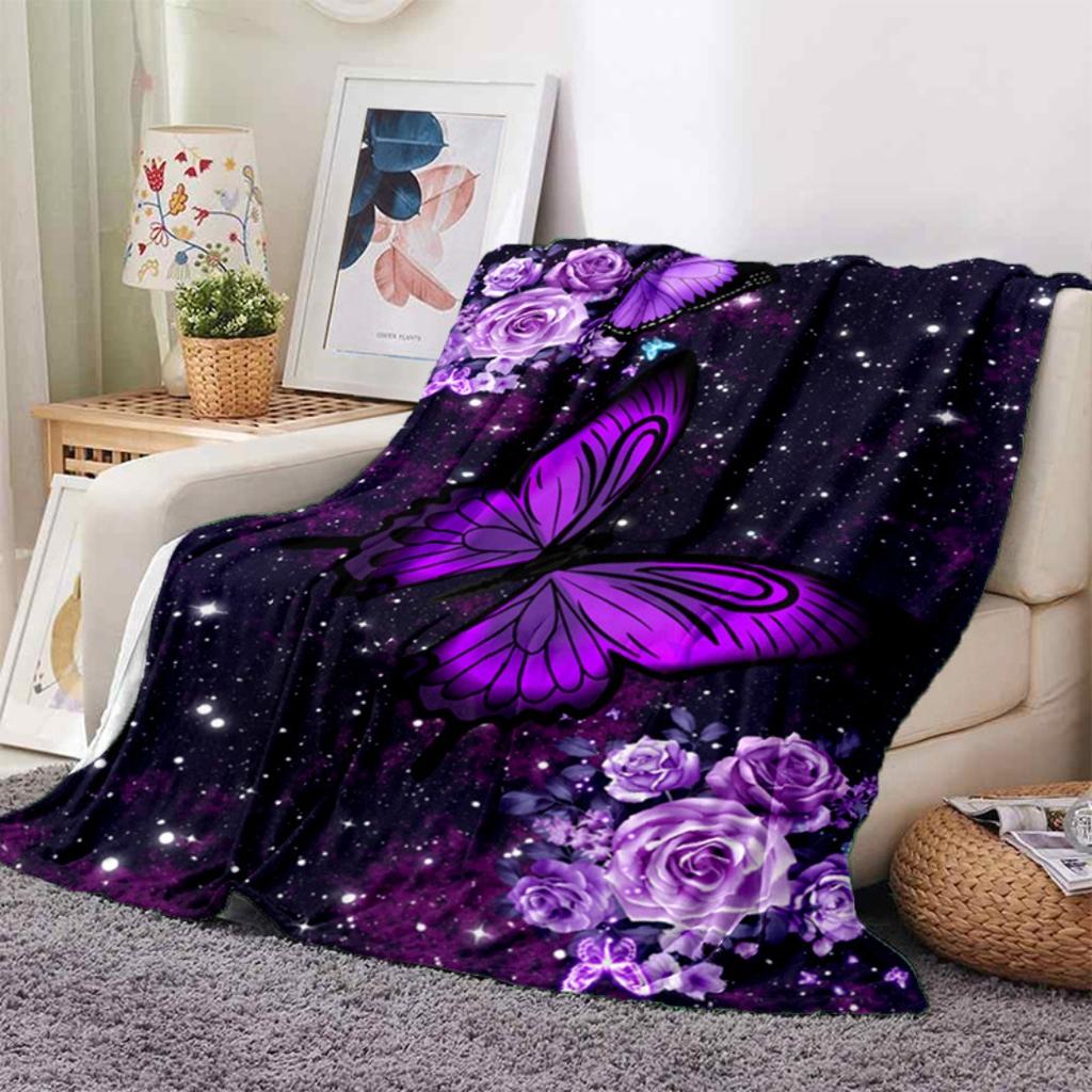 Schmetterlingsdecke Geeignet für Sofa Stuhl Hautfreundliche Weiche Decke 2025 Neu für Geburtstagsgeschenk für Schwester Schlafzimmerdekoration