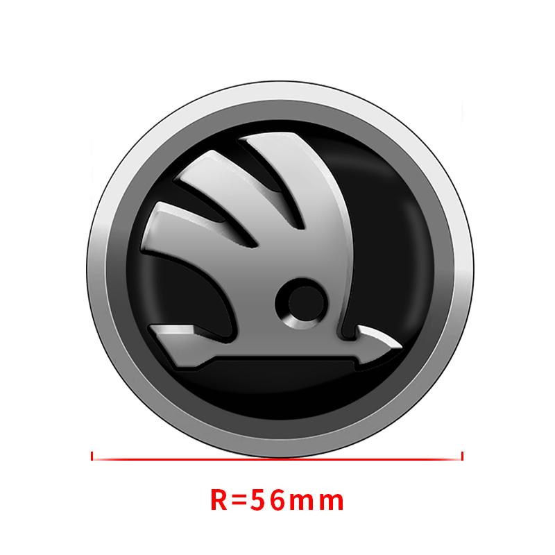 4pcs 56mm 60mm Car Wheel Sticker Center Hub Center Cap Rim Hub Dustproof Cover Emblemem for Skoda Fabia Kodiaq Kamiq Superb Yeti Octavia Enyaq Rapid