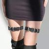 2Pcs Thigh Strap Ring Pu Leather Gothic Adjustable Leg Ring Thigh Harness Punk Rock Leg Garter Belt Clothing Accessory