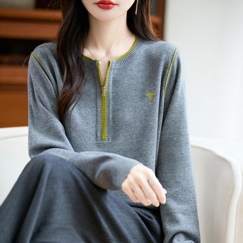 Women's Cashmere Sweater Qinghe Cashmere 30% Cashmere 70% Wool Autumn and Winter Pullover Warm and Fashionable