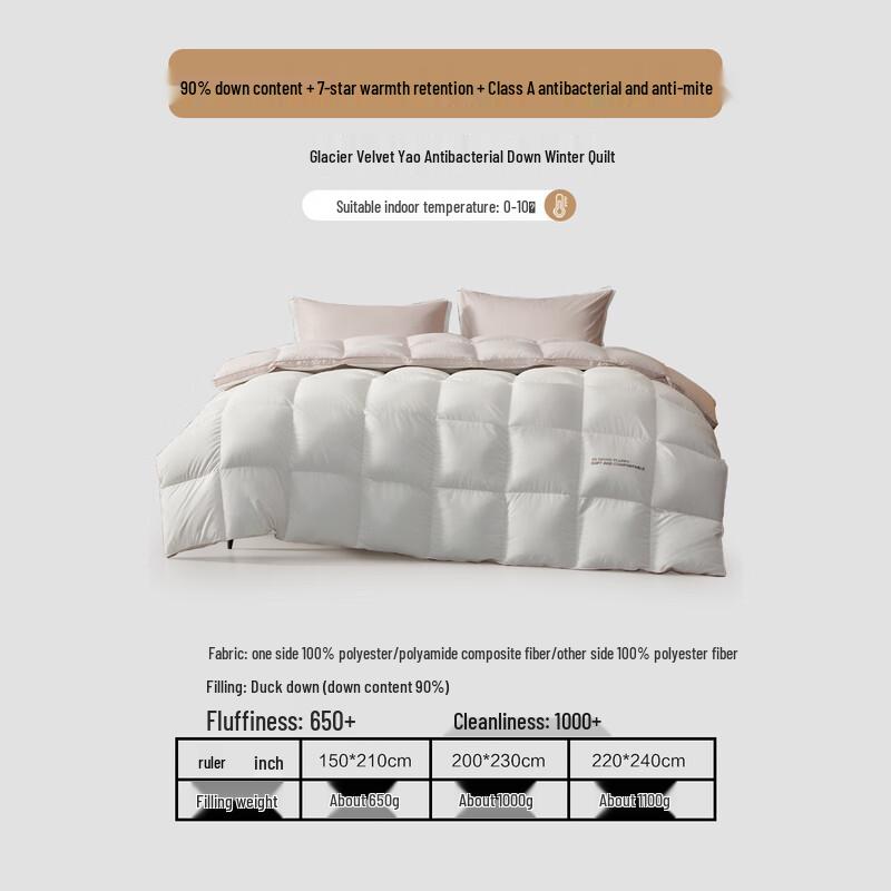 Mercure Anti-Leak 90% White Duck Down Winter Quilt