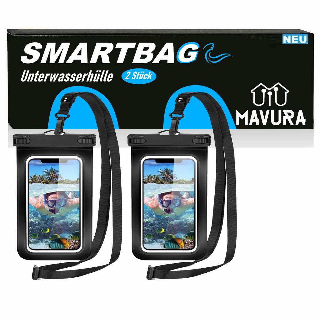 SMARTBAG Handy Schutzhülle Handytasche wasserdicht universal [2er Set]