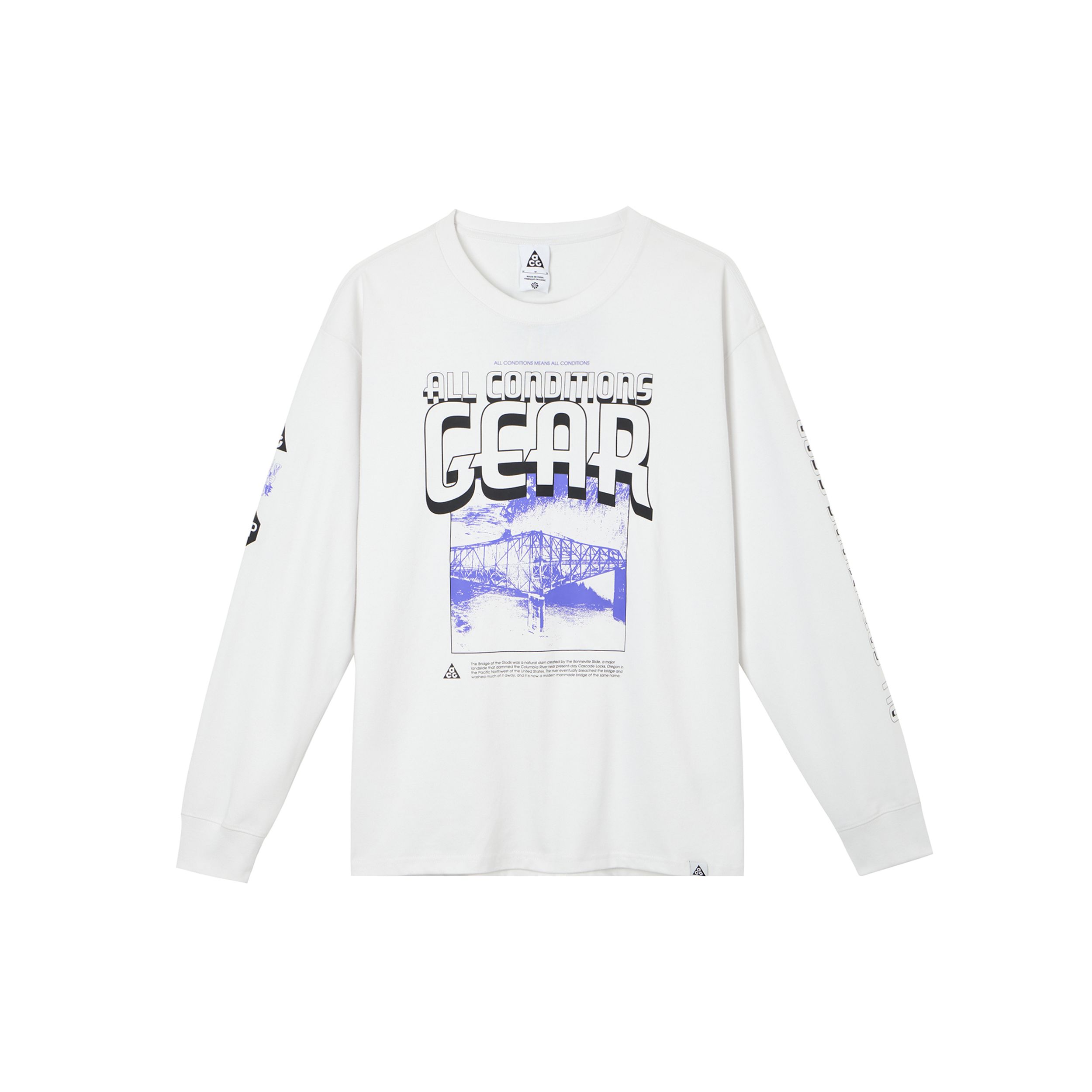 

Футболка Nike ACG Series Letter Print Crew Neck Casual Long Sleeve T Shirt Men Tops White FQ3730-121 XS
