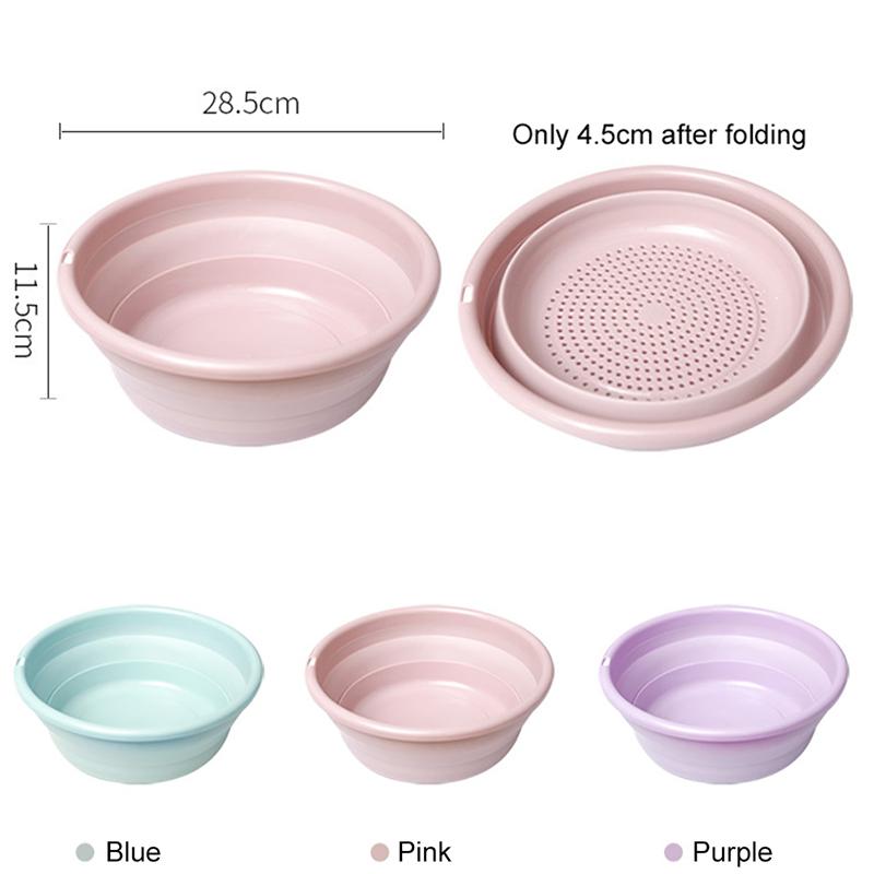 Mengni Multifunktions-Gemüse- und Obstbecken, kreatives Klappbecken, tragbares, zusammenklappbares Obsttablett, Haushaltswaschwerkzeuge