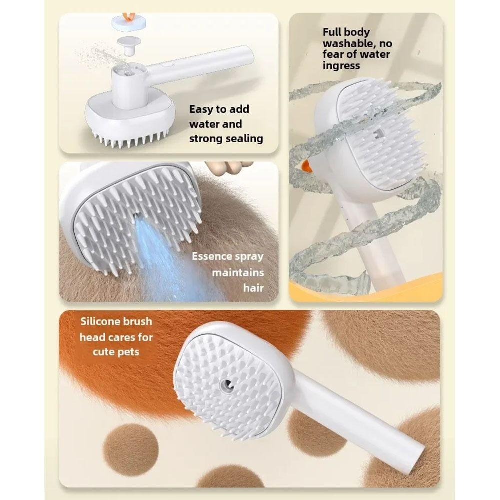 Anti-Floating Hair Pet Spray Hair Massage Brush Soft Teeth Cat Steamy Shedding Brush  Spa Treatment