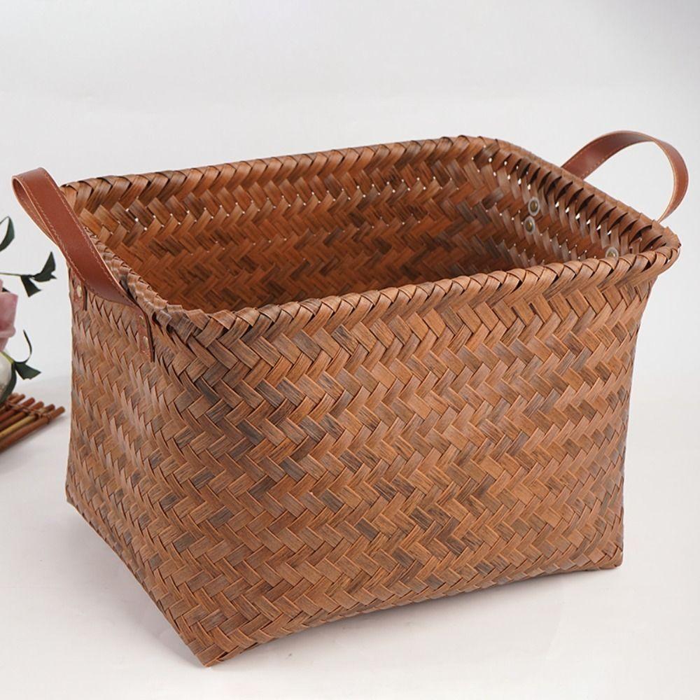 Imitation Rattan Weaving Dirty Clothes Basket Portable Picnic Basket Woven Basket Home Furnishings