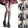 Gothic Style Mesh Tights With Edgy Crosses Motif Breathable Nylon For Women