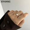 XIYANIKE Silver Vintage Pearl Rings For Elegant Women Creative Geometric Party Accessories Fashion Jewelry Gifts