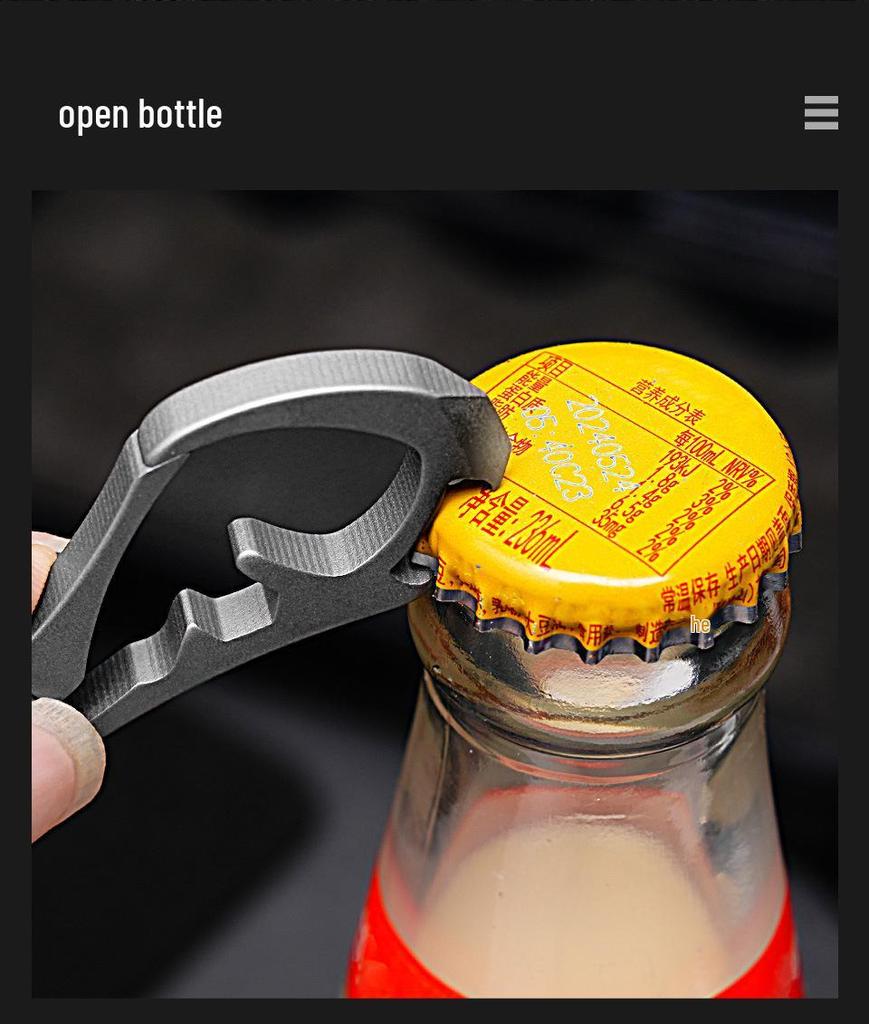 Titanium Alloy Keychain: Multifunctional Pry Bar, EDC Mini Tool, Bottle Opener, Car Key Hanger.