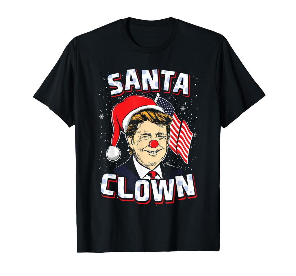 Santa Clown US President Donald Trump With Santa Claus Hat T-Shirt