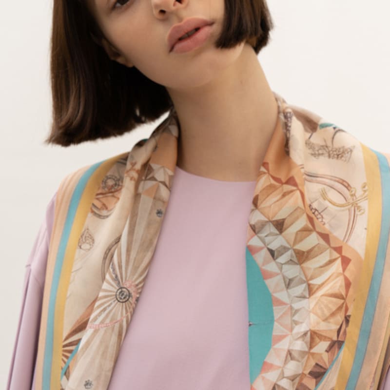 Saint Luxure Triangle Chiffon Scarf Reflect SL21SDIRF