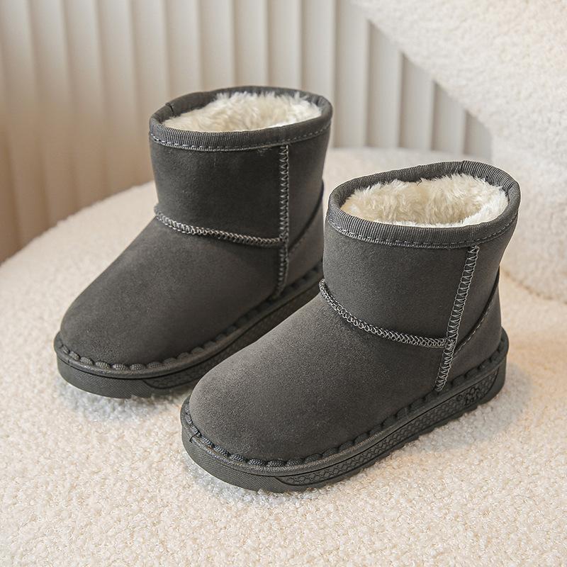 Короткие зимние ботинки новые детские с мягкой подошвой против скольжения 36 серый — фото 4