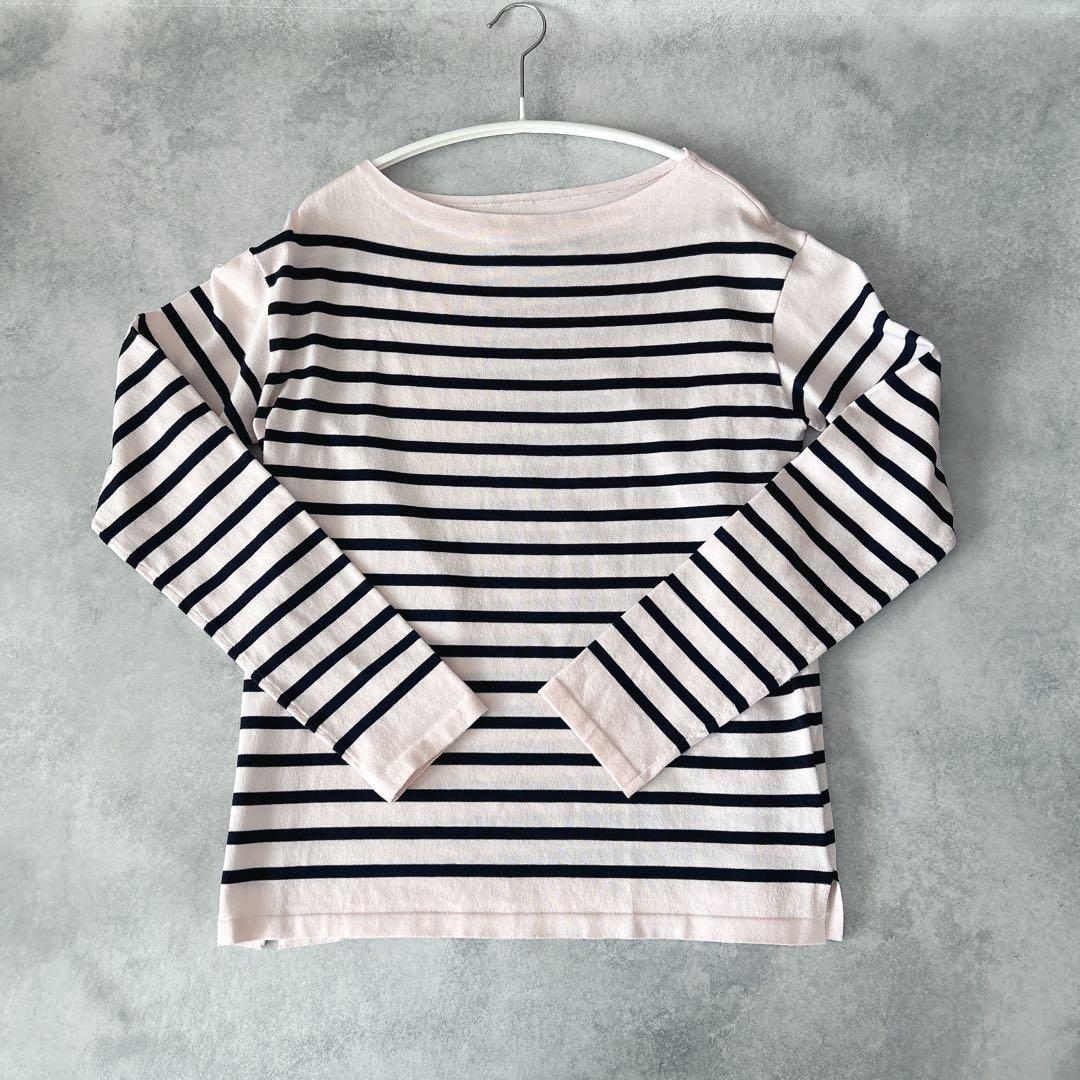 IENA SEATTLE Border Boat Neck Pullover Pink