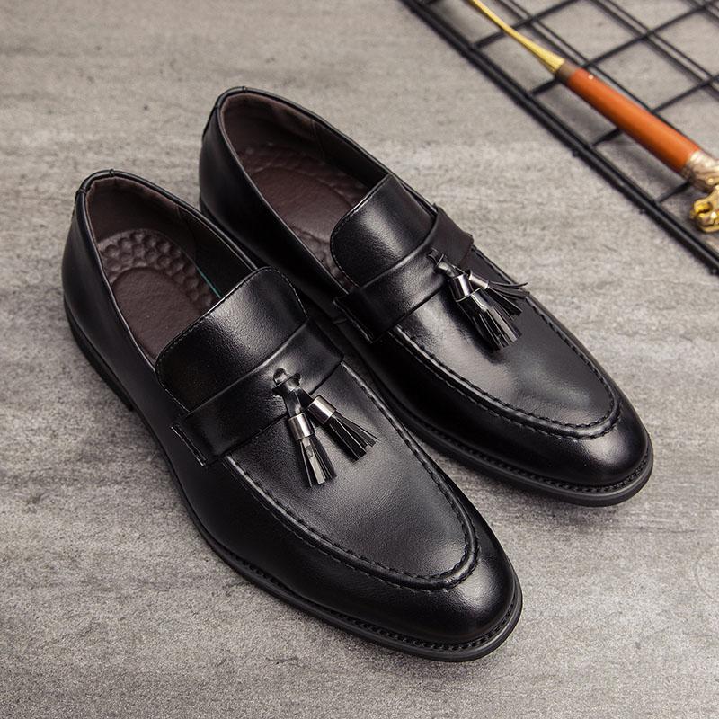 Fashion Mens Dress Wedding Fashion Office High Quality Leather Comfy Business Formal Italy Driving Loafers Shoes for Men Plus Size 38~48
