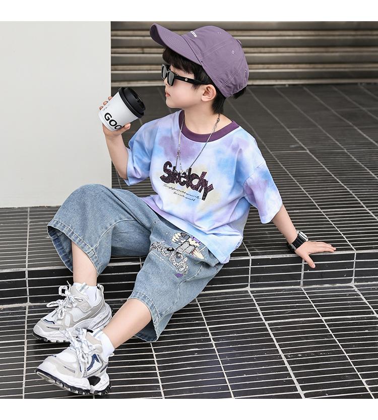 Boys' Summer Clothes 2026 New Summer Set, Stylish Children's Cool and Handsome Short Sleeved Summer Two-piece Set for Boys