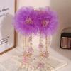 Elegant Lotus Flower Flower Hair Clip Mesh Material Sequins Hair Claw Plastic Tassels Grasping Clip Daily Wear